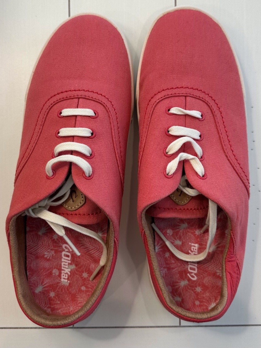 OluKai Pink Canvas Sneakers - Women's W9.5 New Without Box - Picture 5 of 12